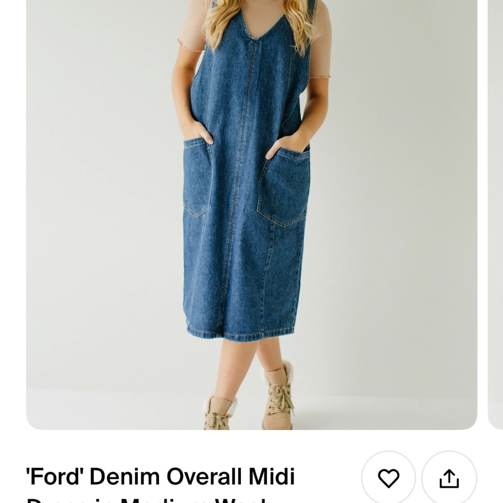 Denim Overall Midi Dress